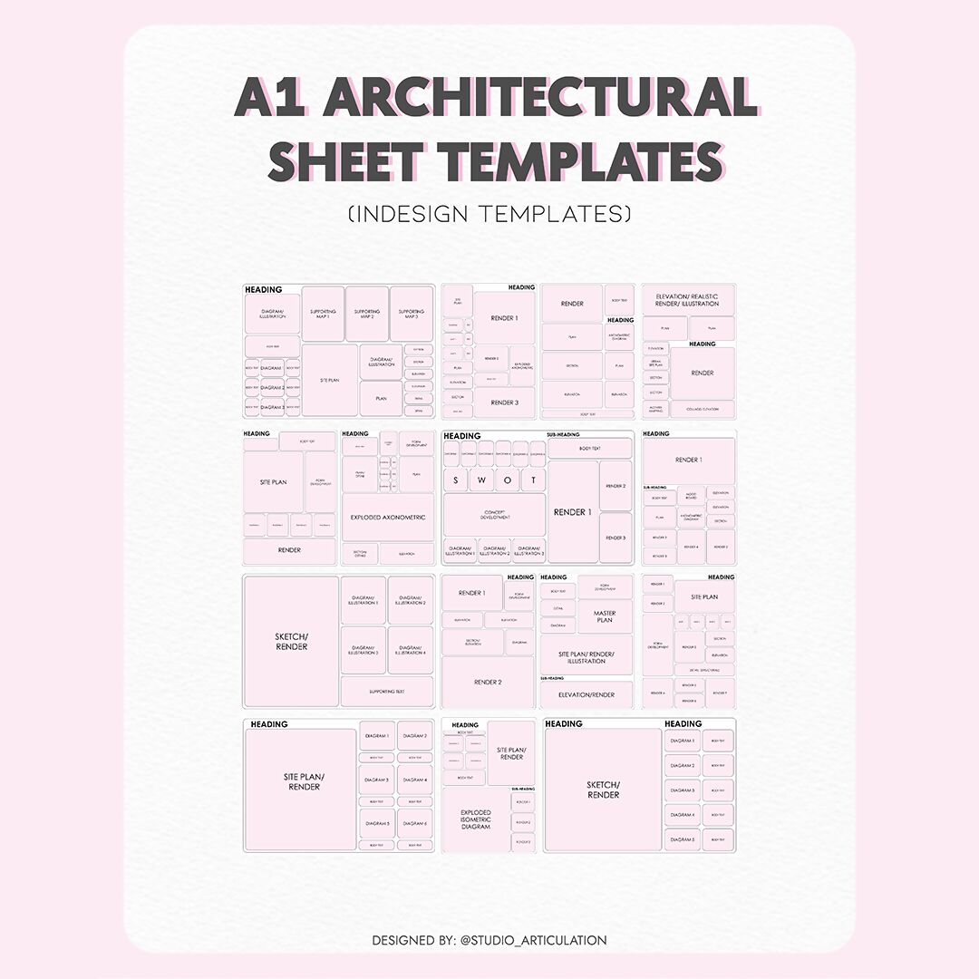 A1 Architectural Sheet Templates (Indesign Templates) | Learn ...