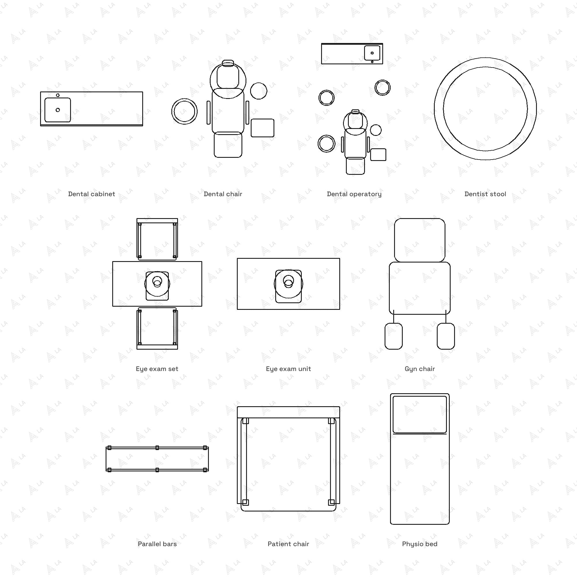 Clinic Equipment CAD Blocks · Set 2 Specialty Units all blocks