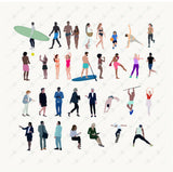 32 Mixed Activity Flat Vector People