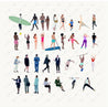 32 Mixed Activity Flat Vector People