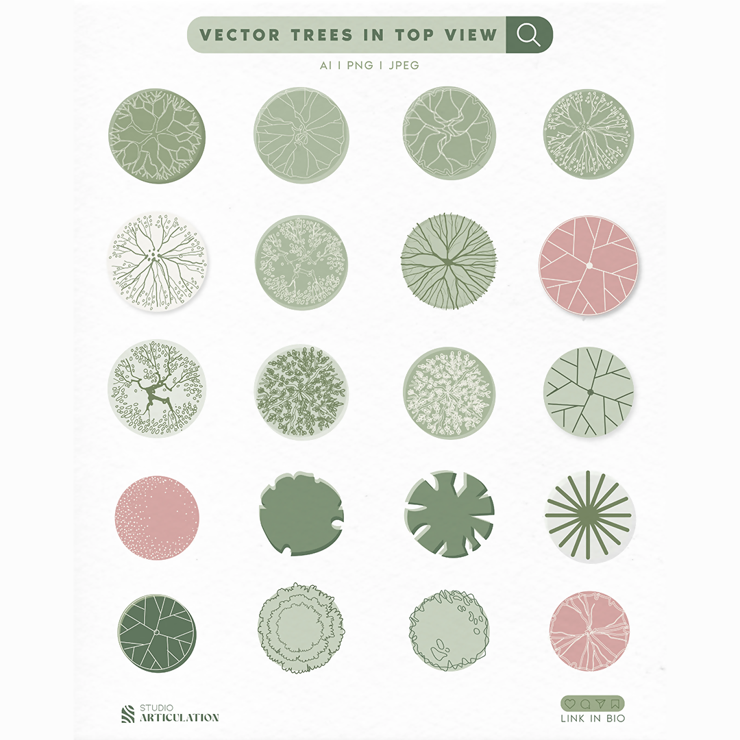 Vector Trees In Top View | Learn Architecture Online