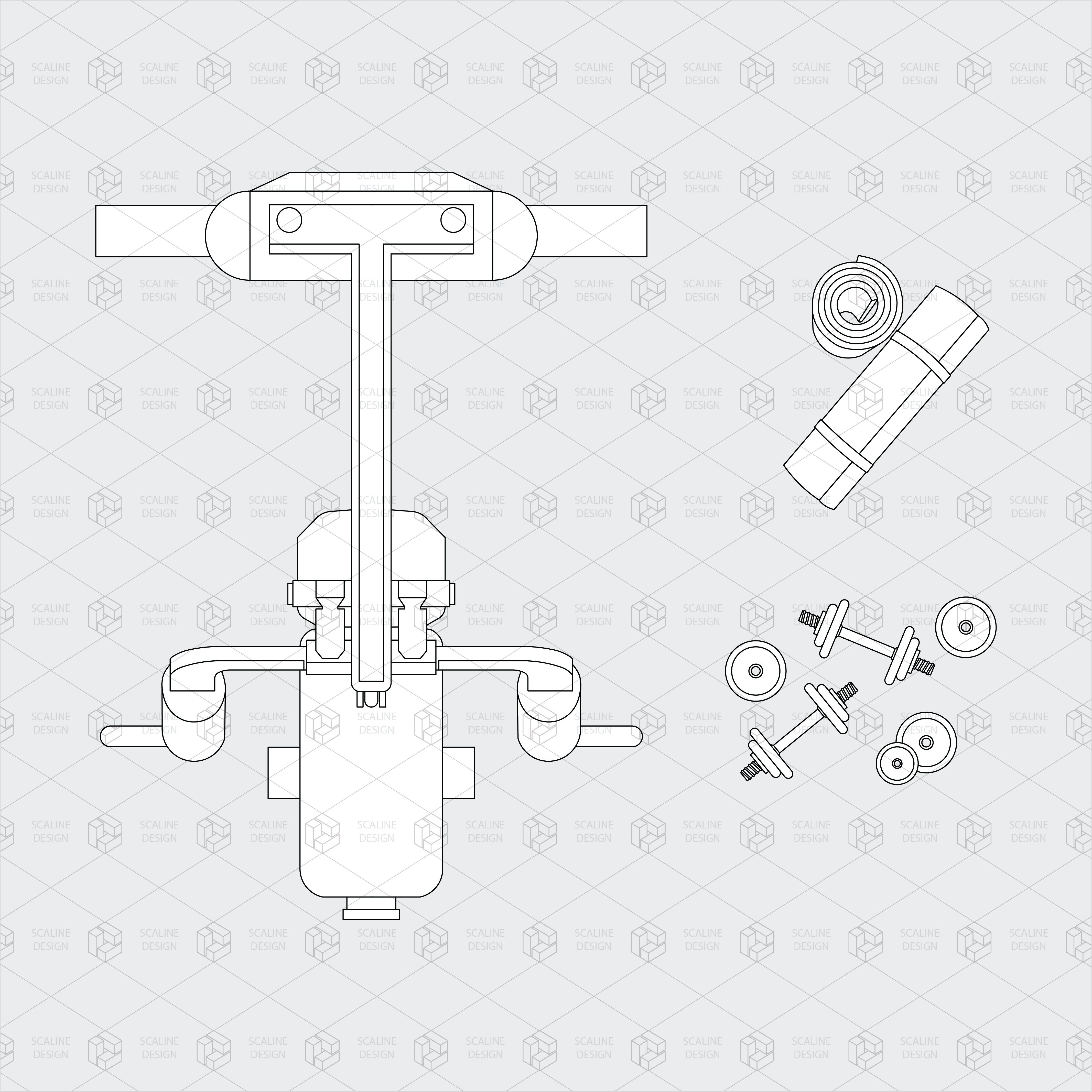 gym sport equipment top view dwg vector_cover 3