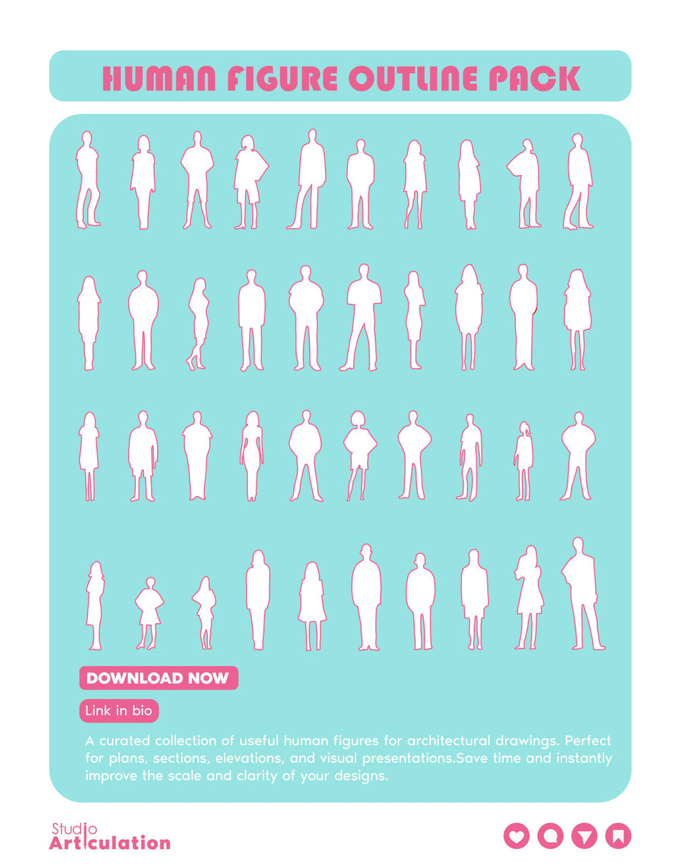 Human Figure Outline Vectors - Freebie – Learn Architecture Online