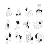 Isometric People_Convenient Lifestyle: 12 Vector Scenes