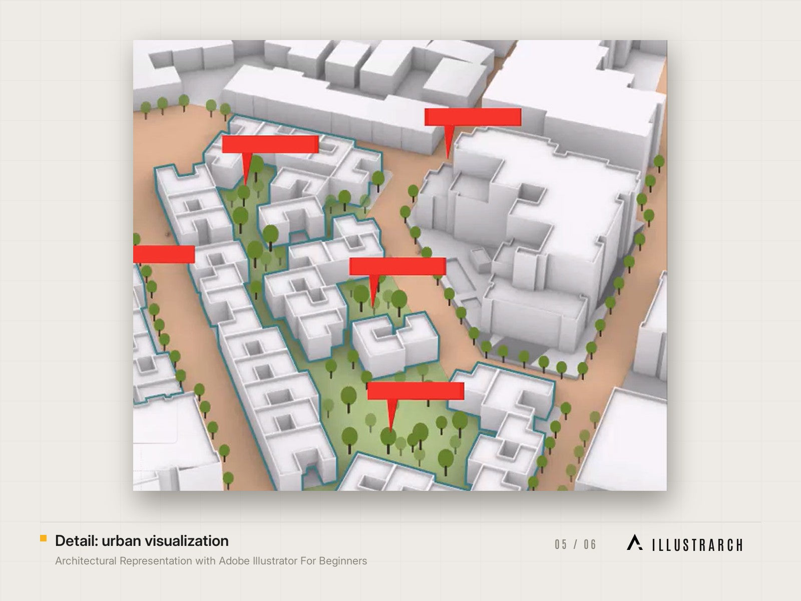 Architectural Representation with Adobe Illustrator For Beginners: detail urban visualization