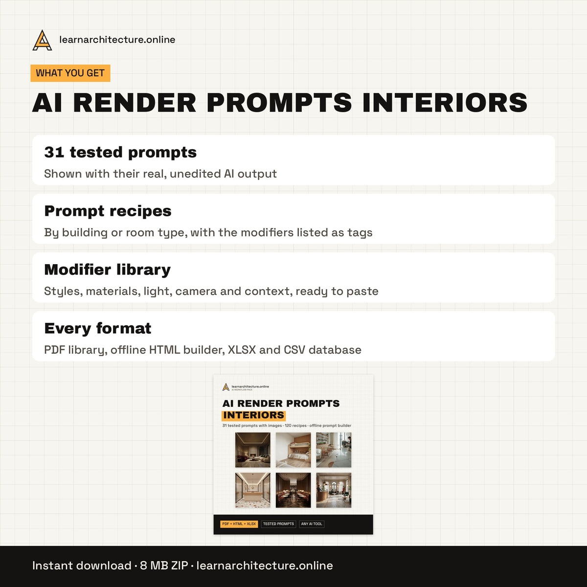 AI Render Prompt Library files and formats