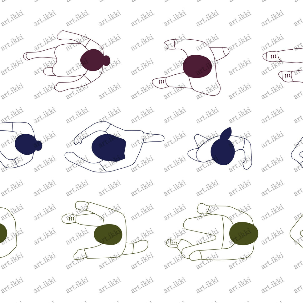 12 Human Figure Set in Top View – Learn Architecture Online