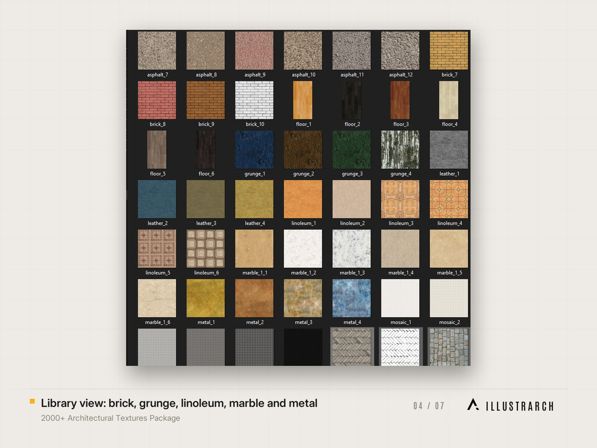 2000+ Architectural Textures for Visualization: library view brick grunge linoleum marbl