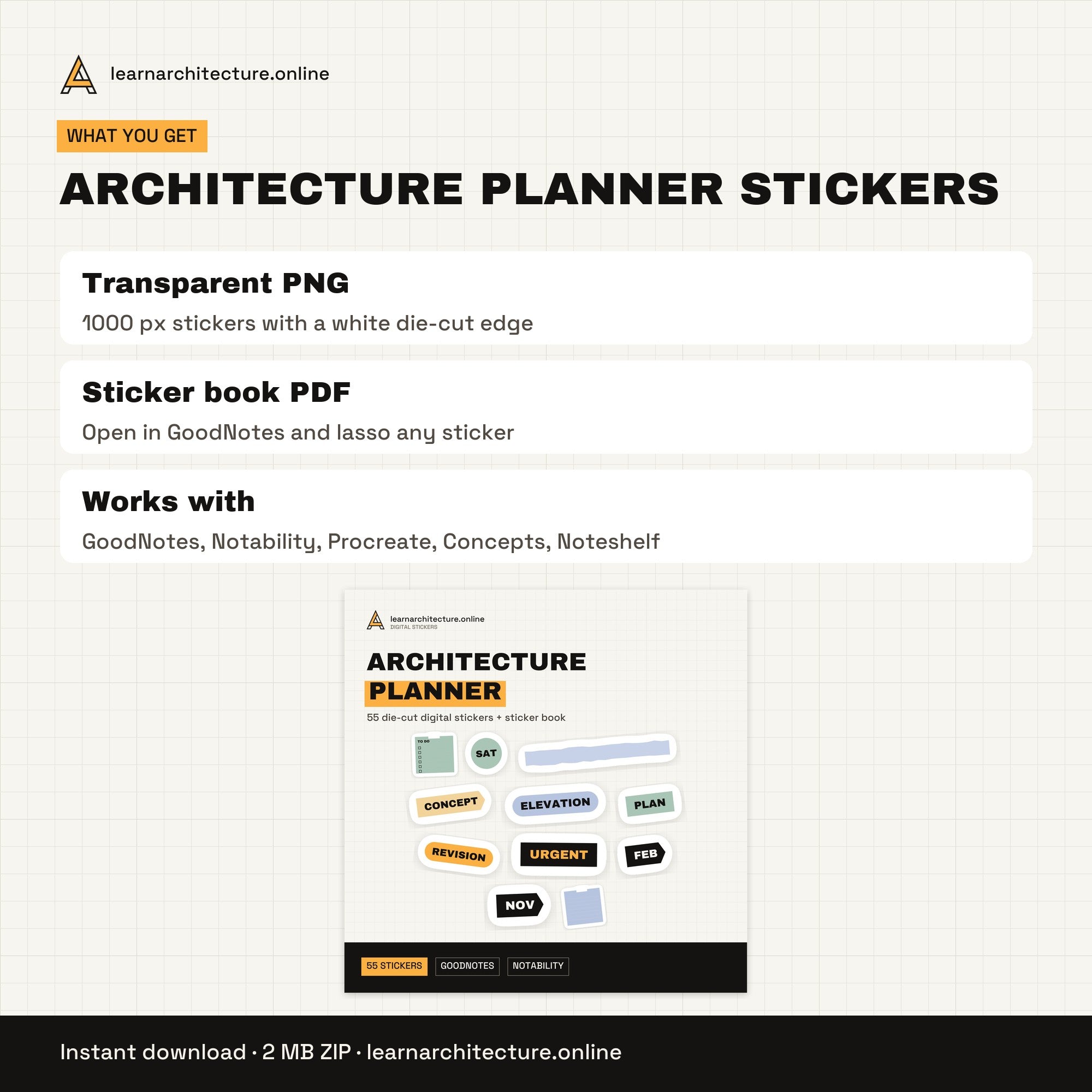Architecture Planner Stickers files and formats
