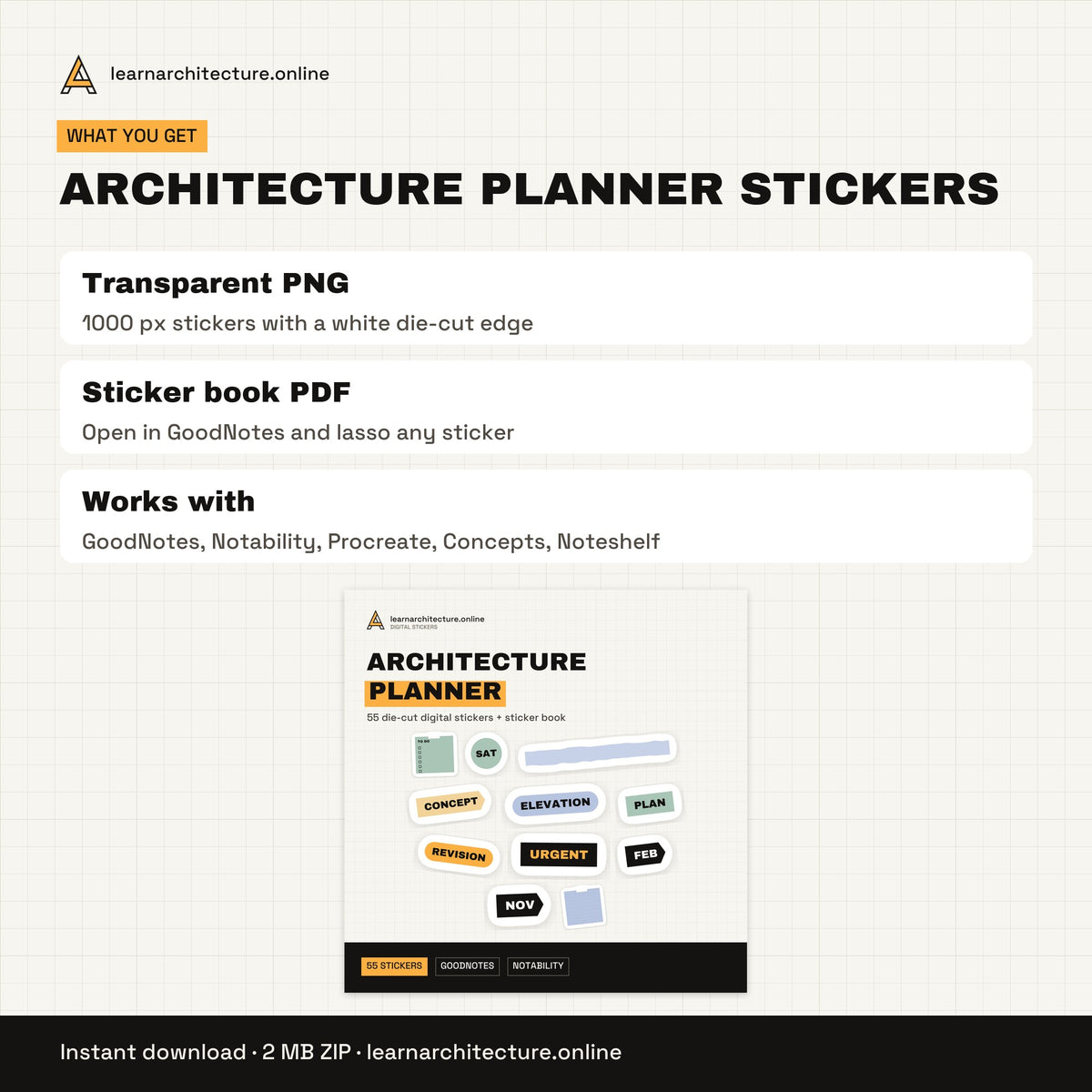 Architecture Planner Stickers files and formats