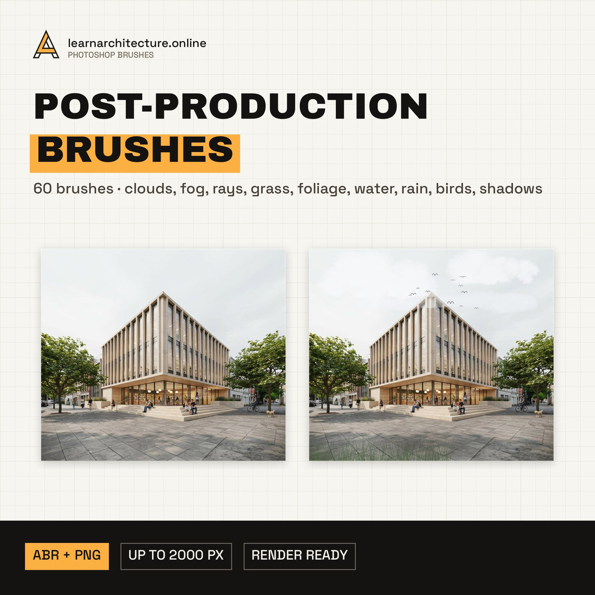 Architecture Post-Production Photoshop Brushes examples
