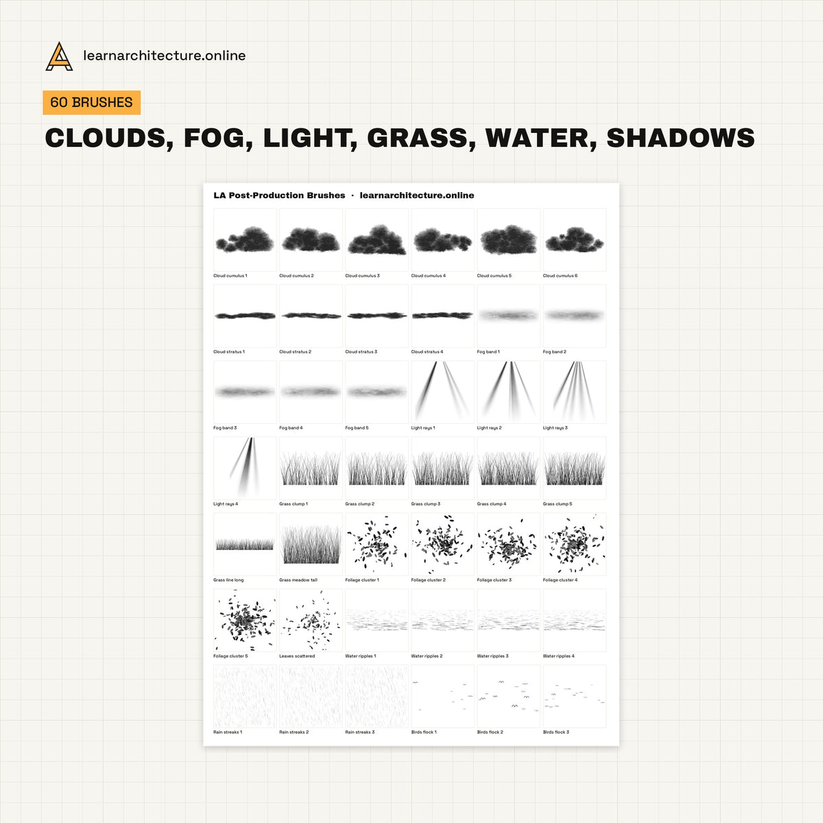 Architecture Post-Production Photoshop Brushes brush catalogue