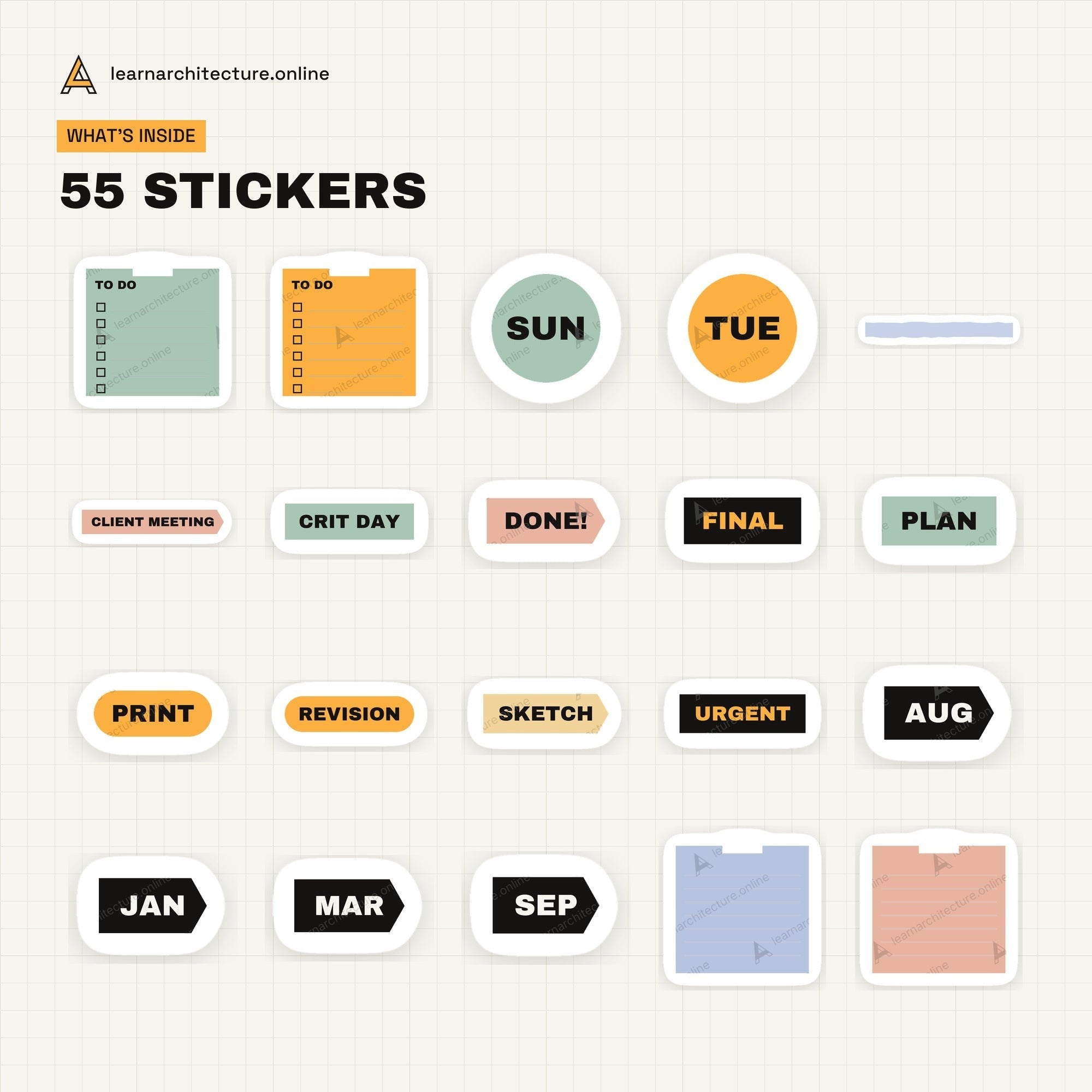 Architecture Planner Stickers what's inside