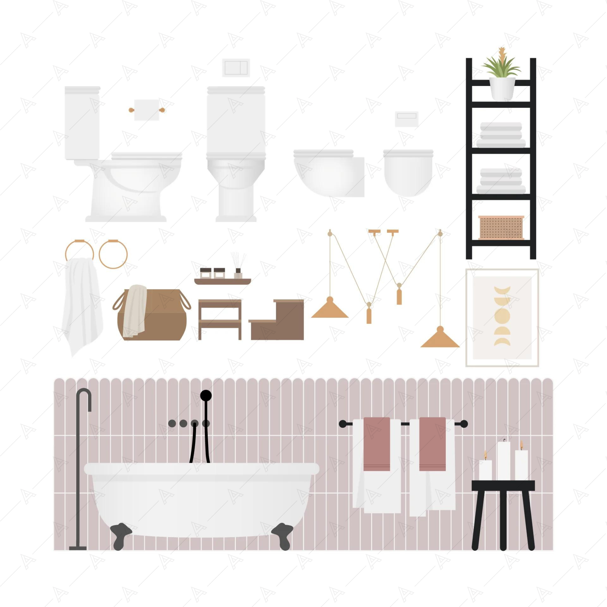 Bathroom Furniture Cutouts Pack — cutout pack for architectural visualisation, preview 10 of 10