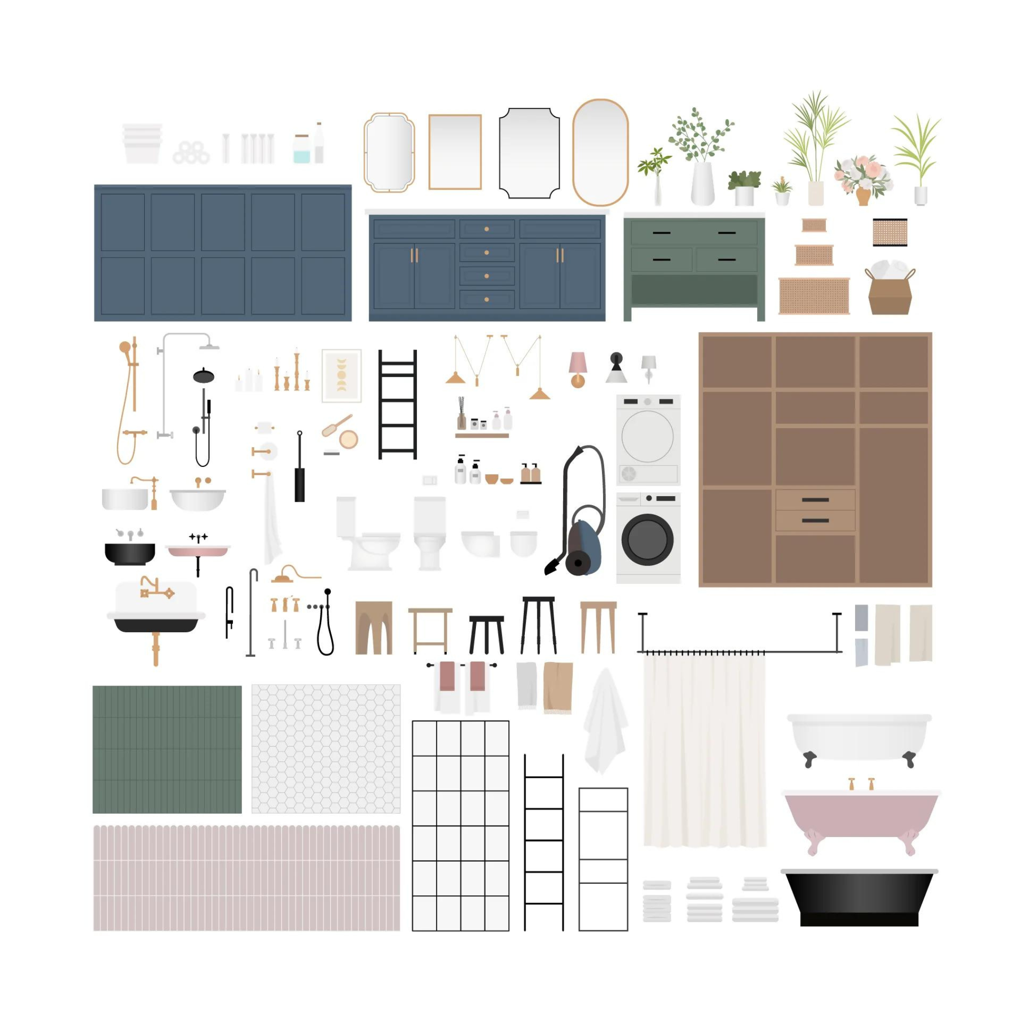 Bathroom Furniture Cutouts Pack — cutout pack for architectural visualisation, preview 2 of 10