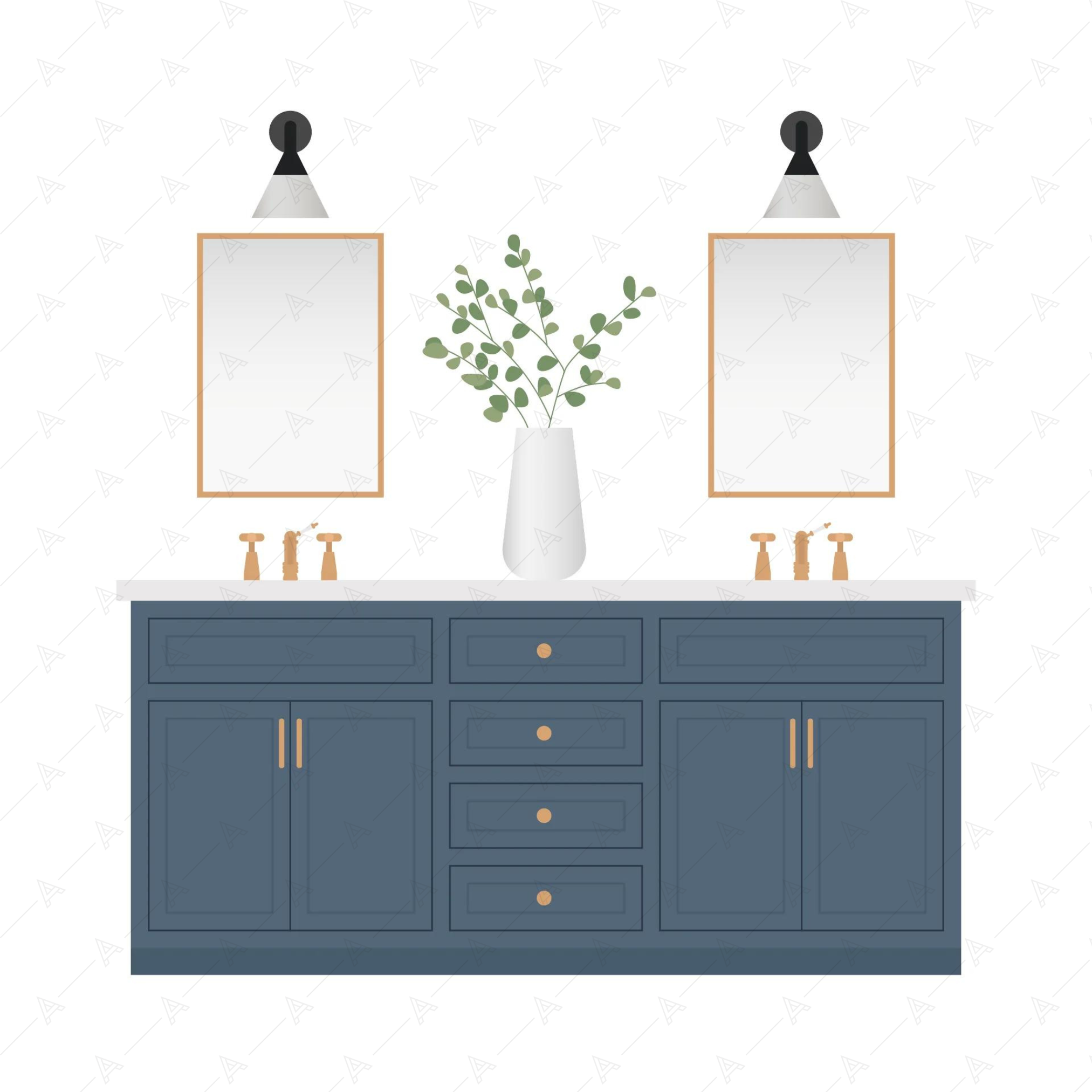 Bathroom Furniture Cutouts Pack — cutout pack for architectural visualisation, preview 3 of 10