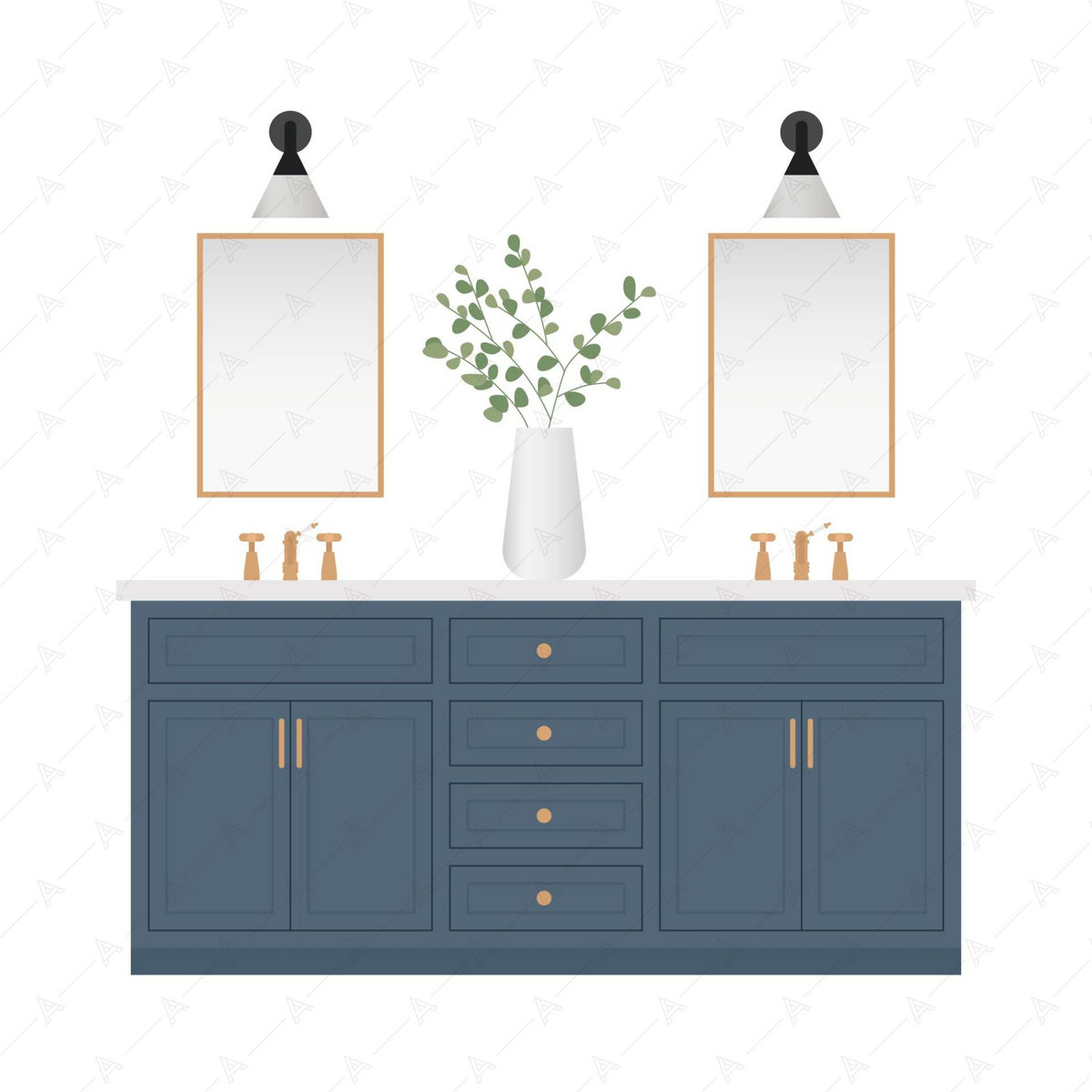 Bathroom Furniture Cutouts Pack — cutout pack for architectural visualisation, preview 3 of 10
