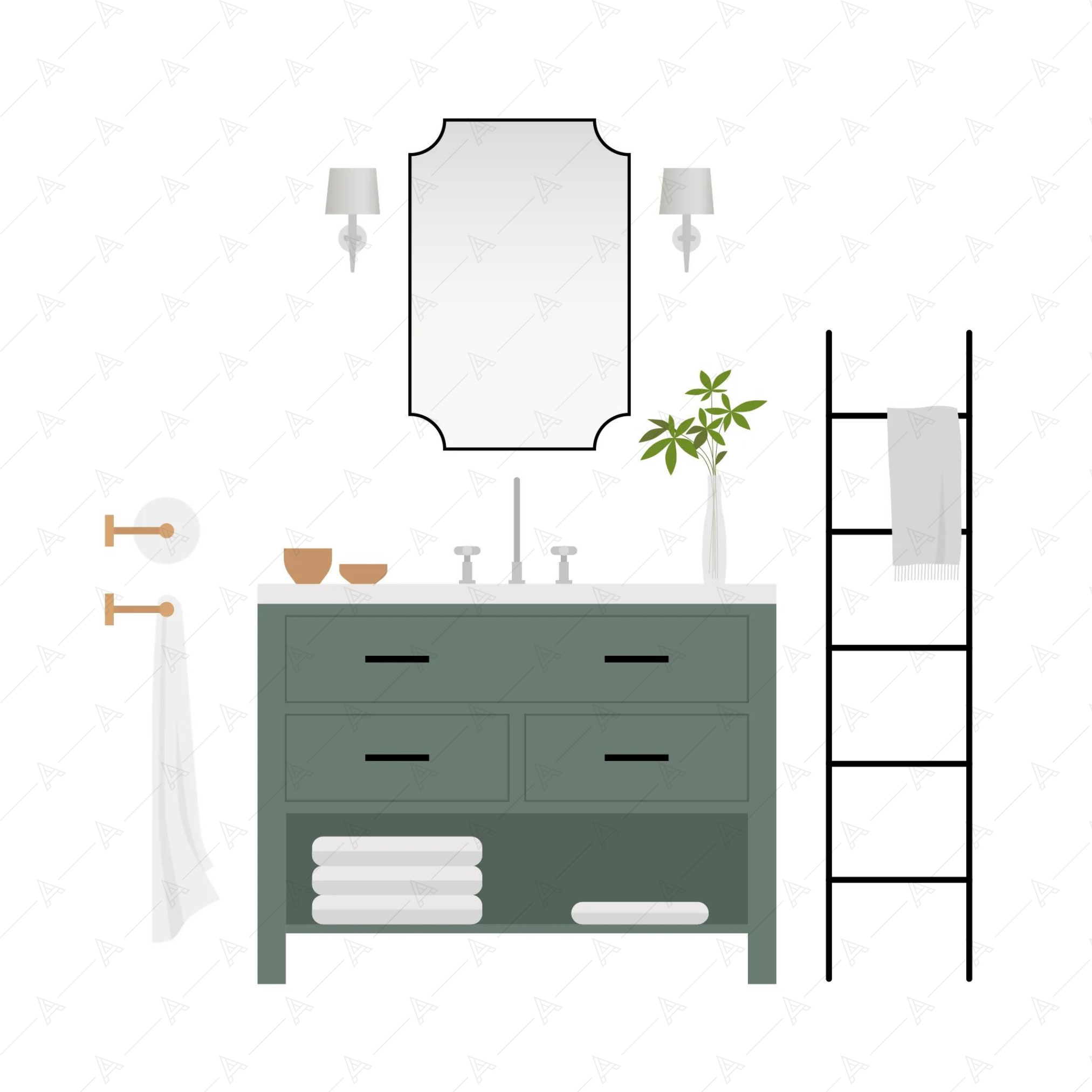 Bathroom Furniture Cutouts Pack — cutout pack for architectural visualisation, preview 5 of 10