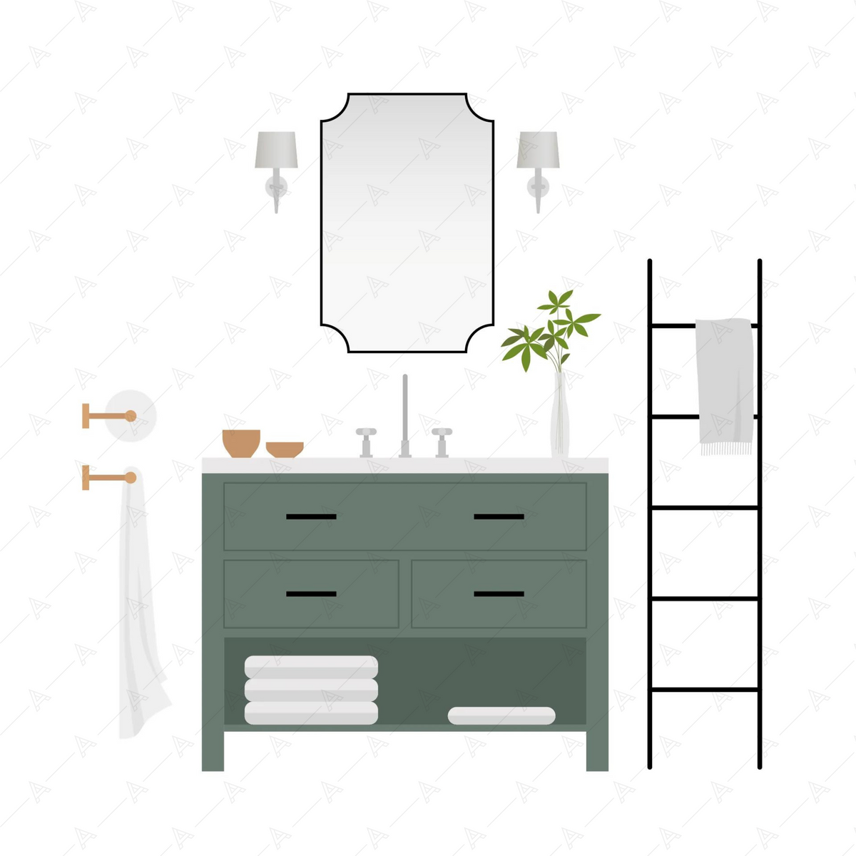 Bathroom Furniture Cutouts Pack — cutout pack for architectural visualisation, preview 5 of 10