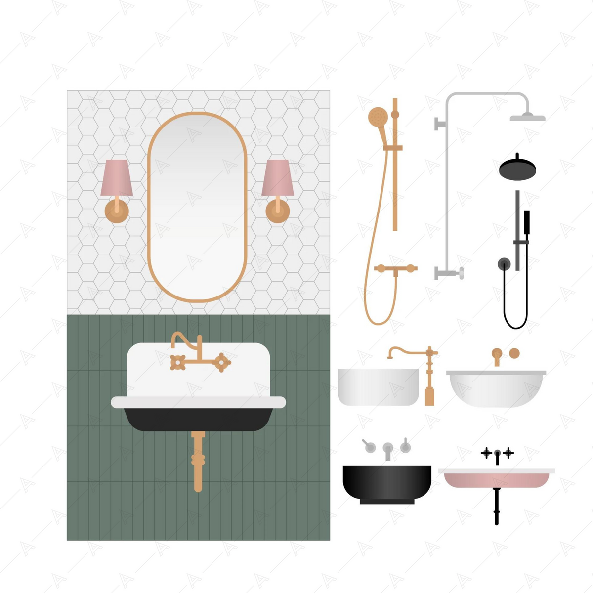 Bathroom Furniture Cutouts Pack — cutout pack for architectural visualisation, preview 7 of 10