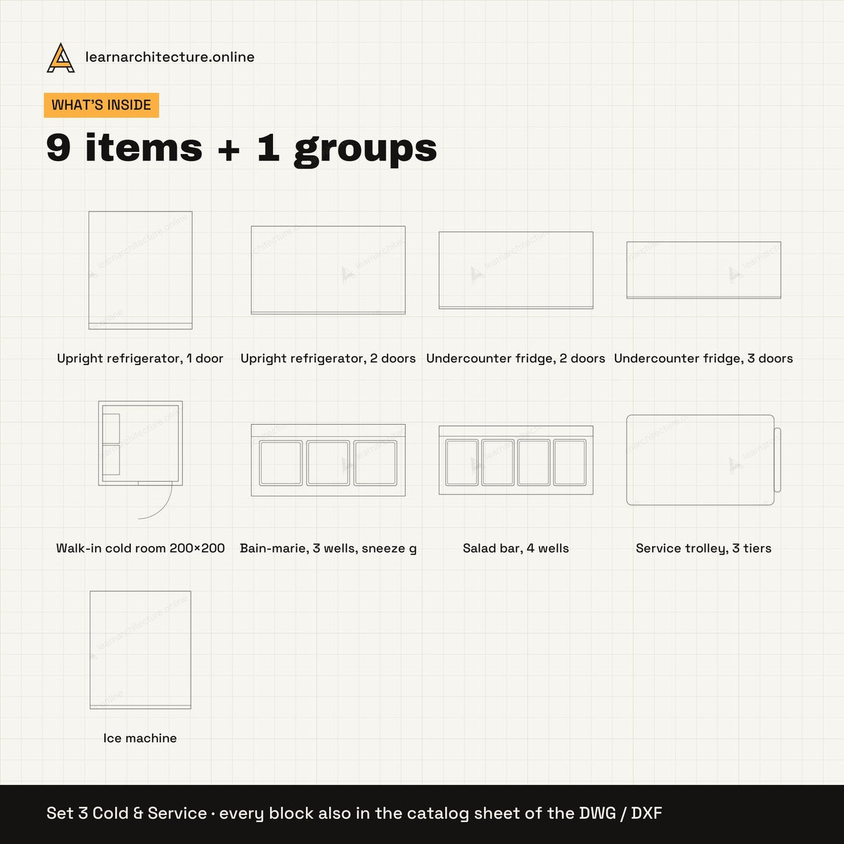 Commercial Kitchen CAD blocks set 3: contents