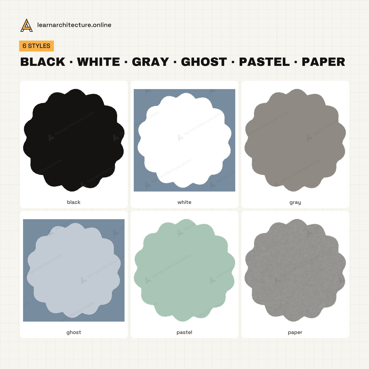 Top View Trees & Shrubs PNG Cutouts six styles