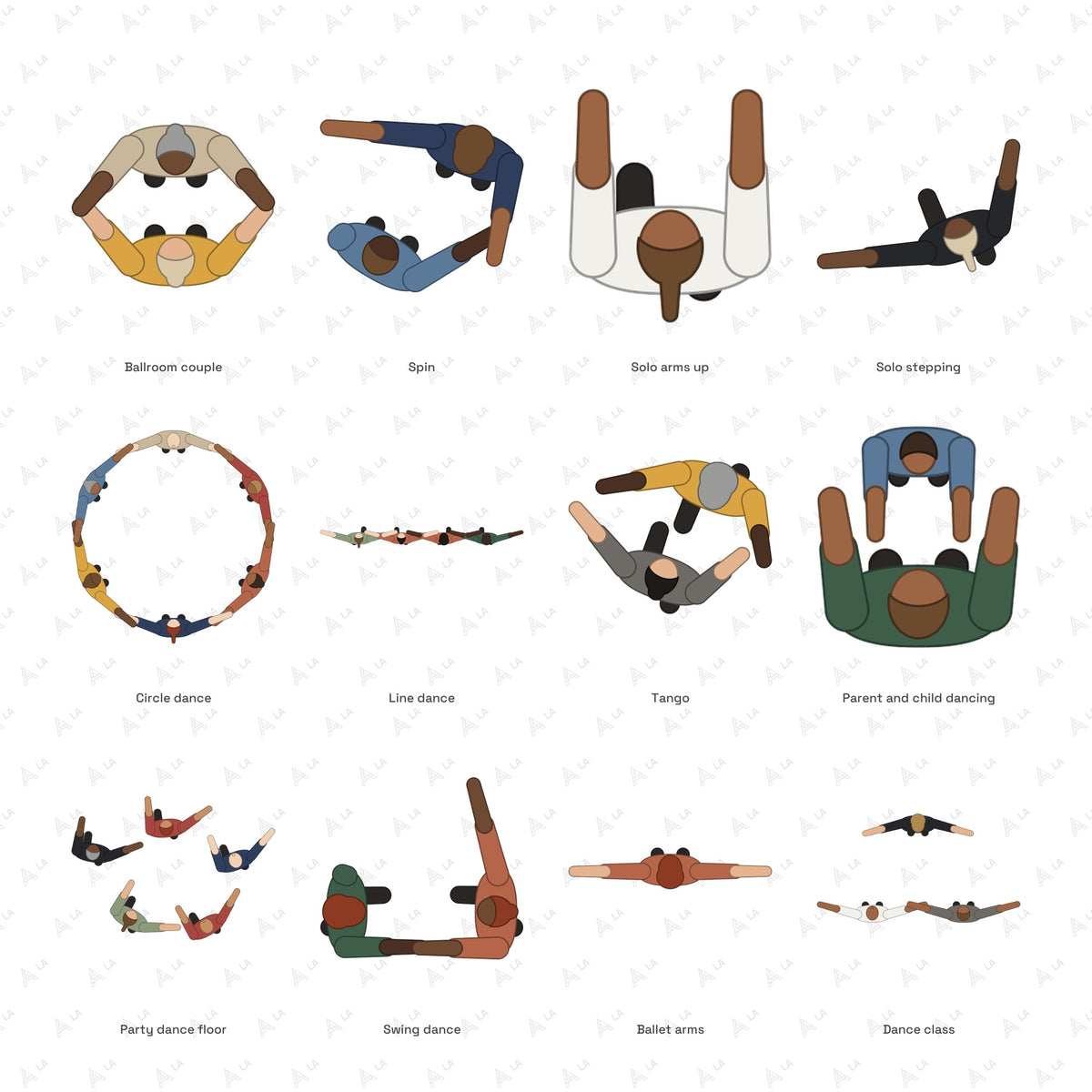 Top View People all items