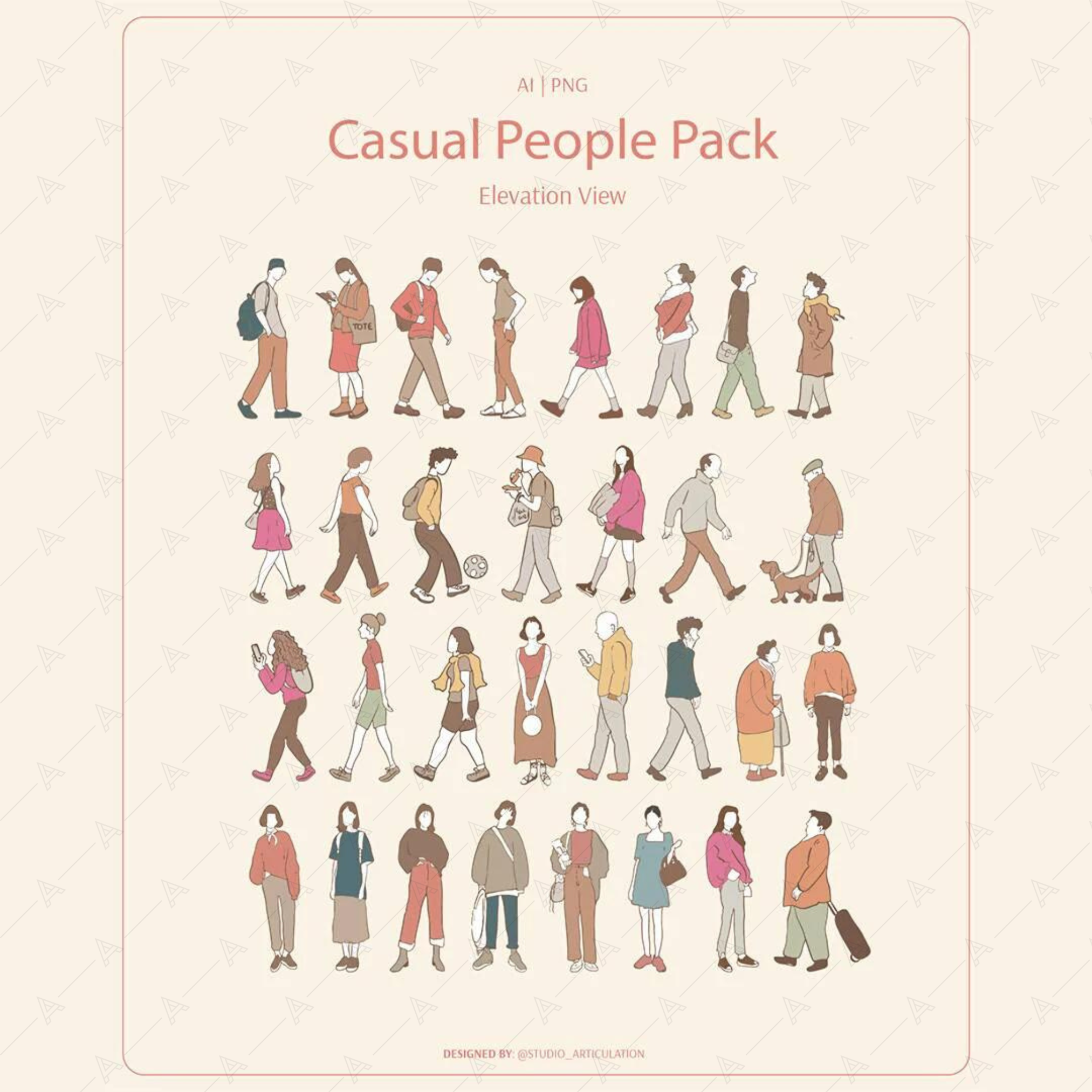 Casual People Pack — cutout pack for architectural visualisation