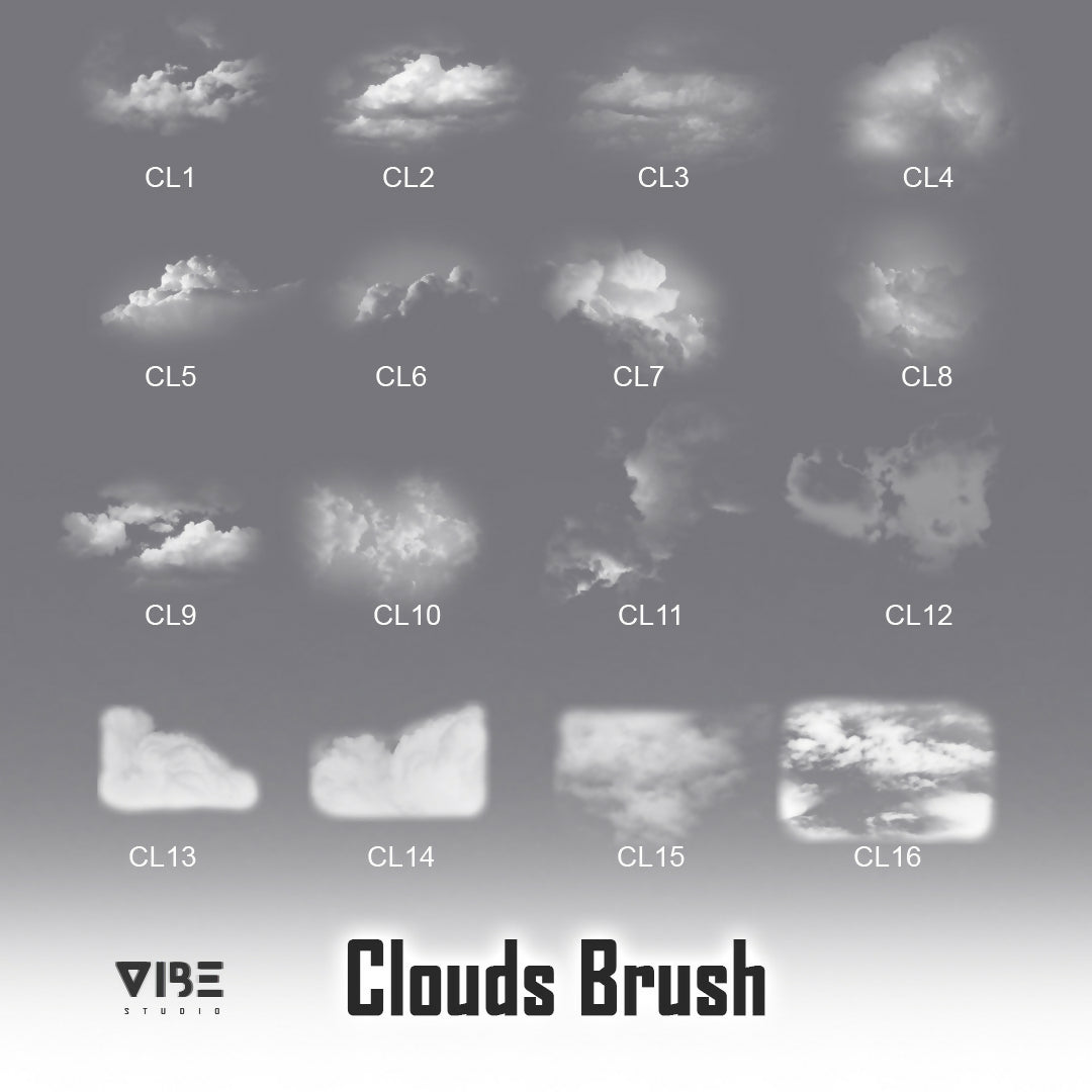 Clouds Brushset — Photoshop brush set for architectural drawings, preview 2 of 2
