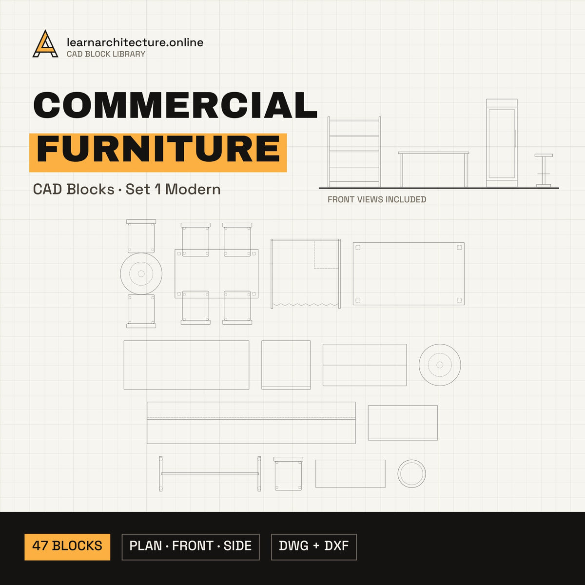 Commercial & Retail Furniture CAD blocks set 1 Modern cover