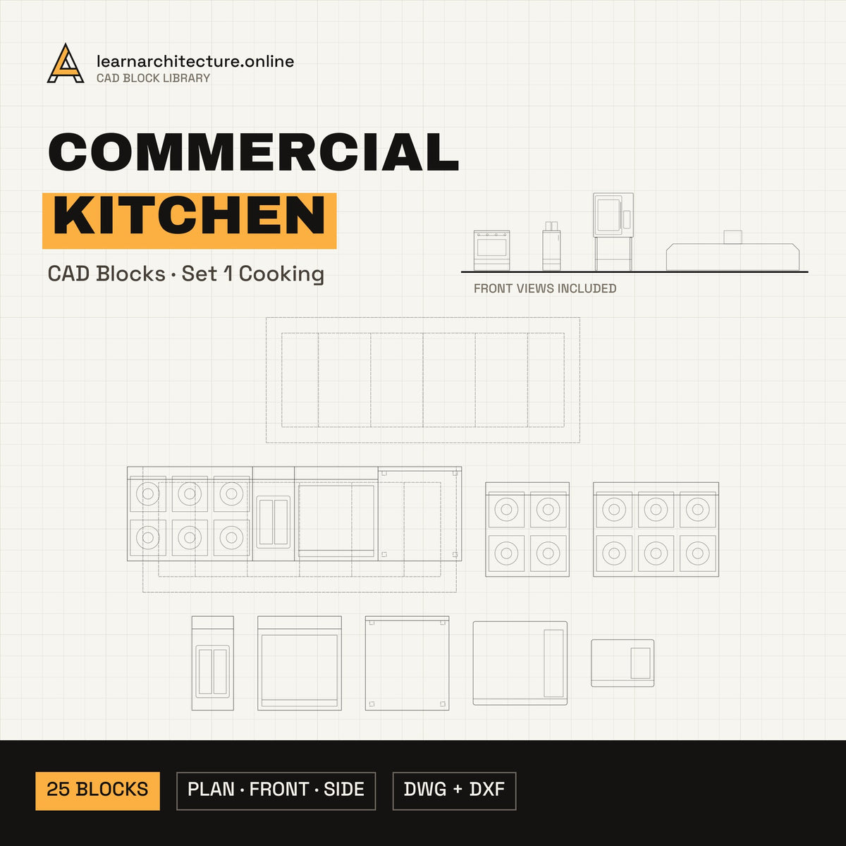 Commercial Kitchen CAD blocks set 1 Cooking cover