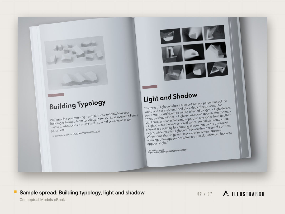 Conceptual Models Ebook: sample spread building typology light an