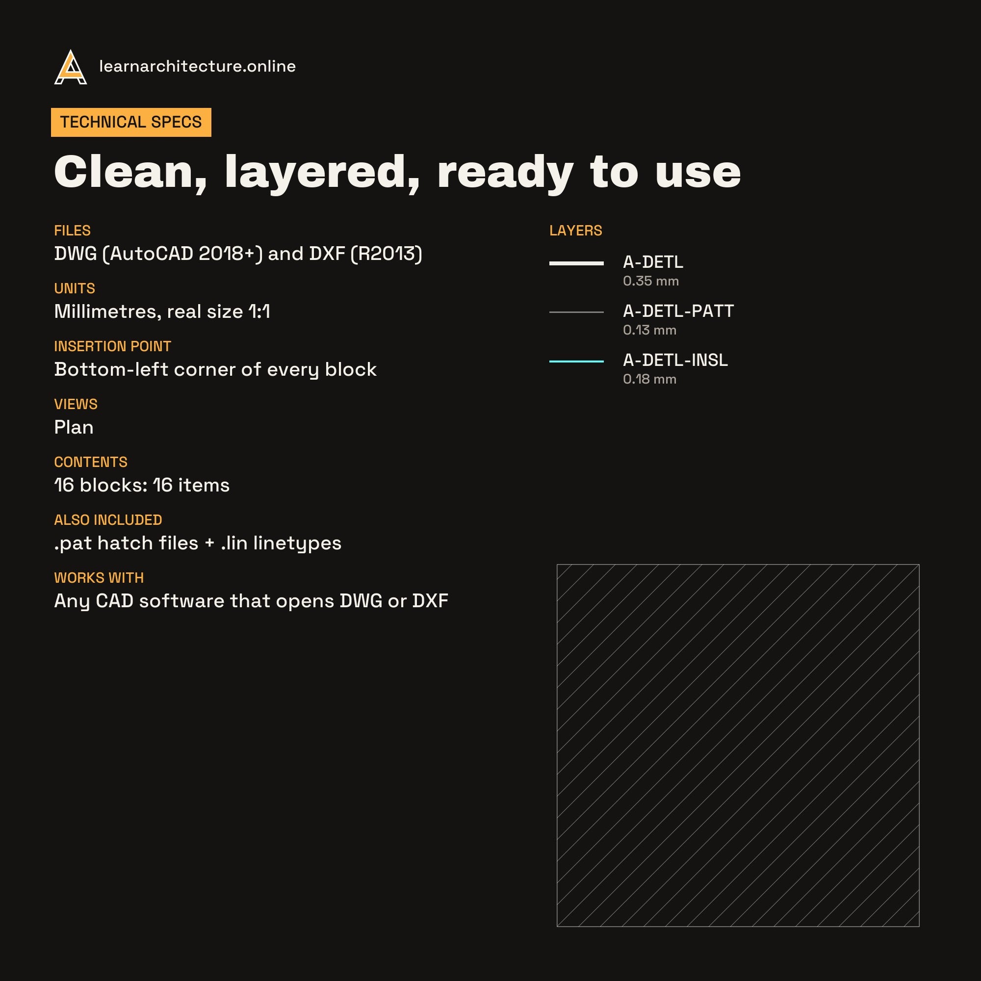 Construction Details CAD blocks set 4: specs