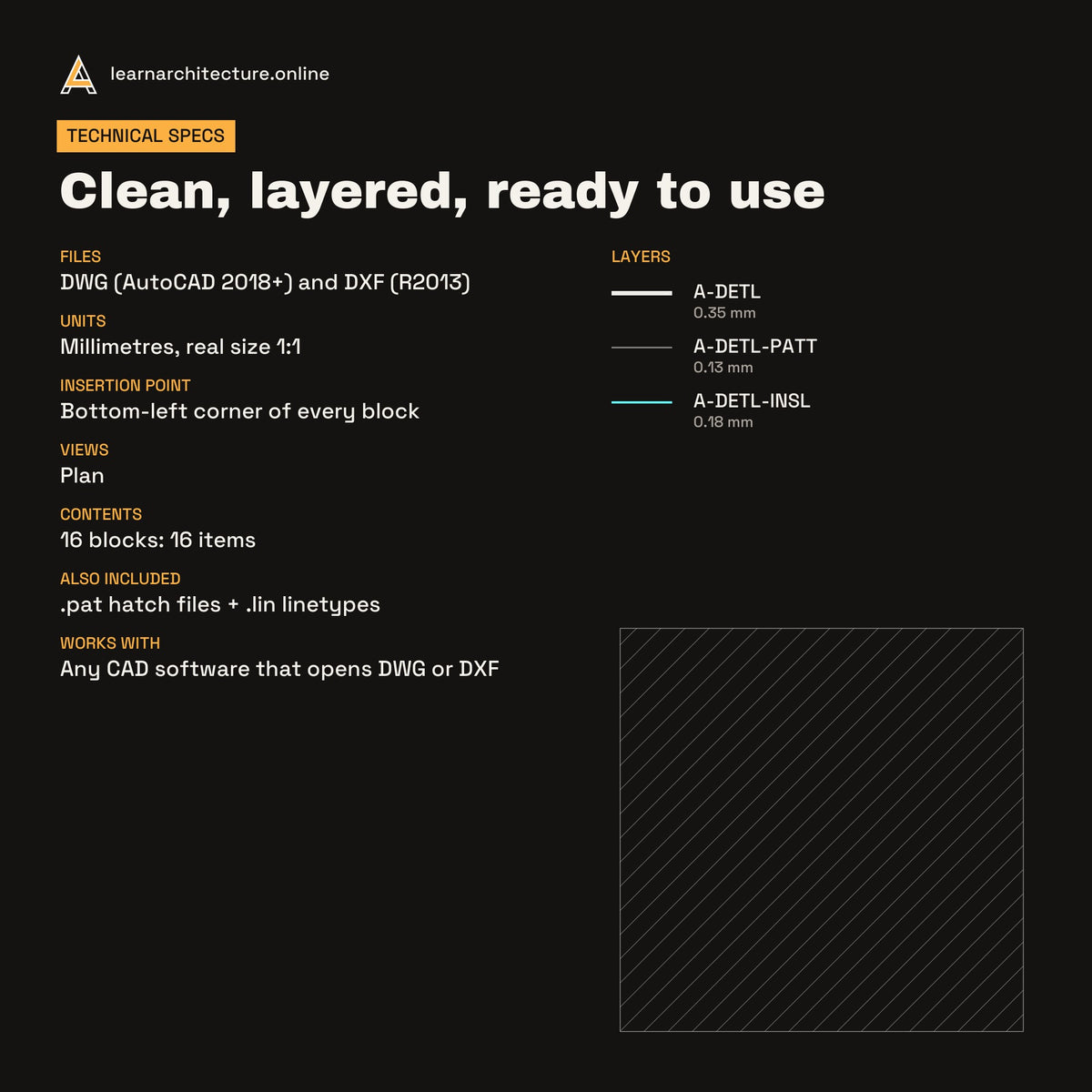 Construction Details CAD blocks set 4: specs