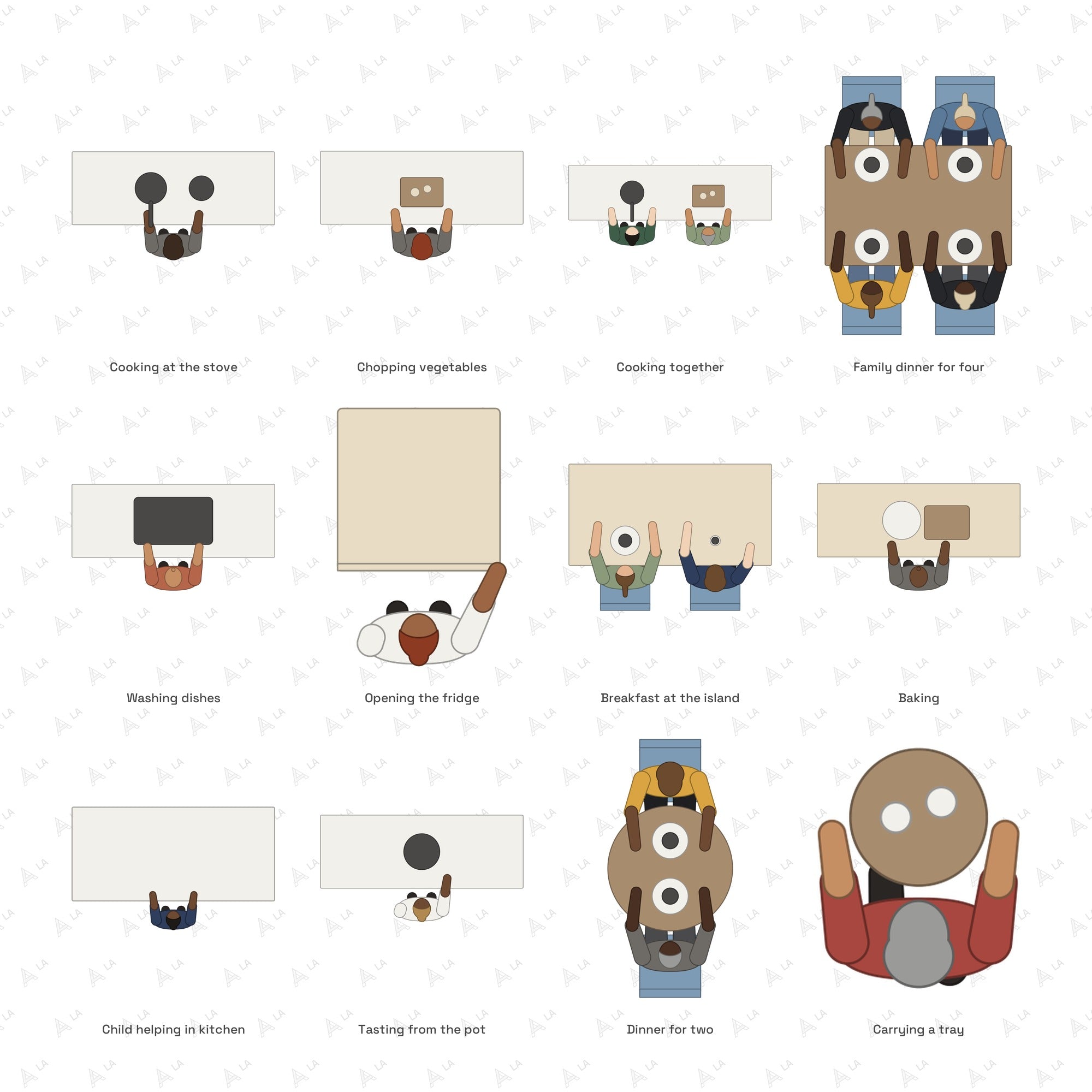 Top View People all items