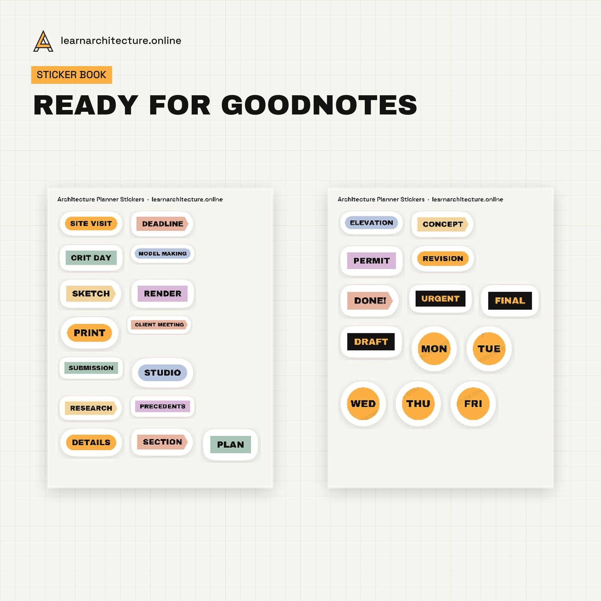 Architecture Planner Stickers sticker book