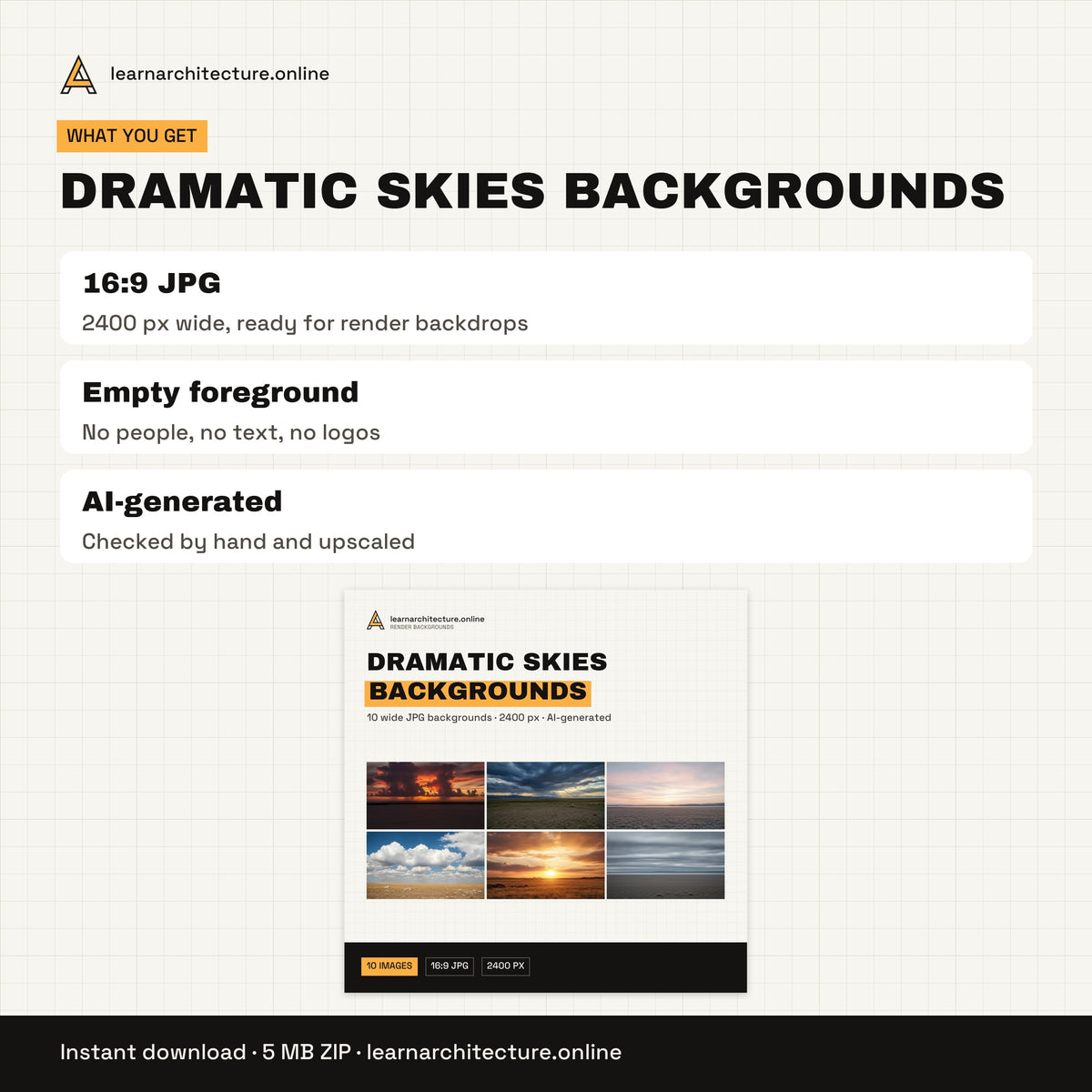 Dramatic Skies Backgrounds what you get