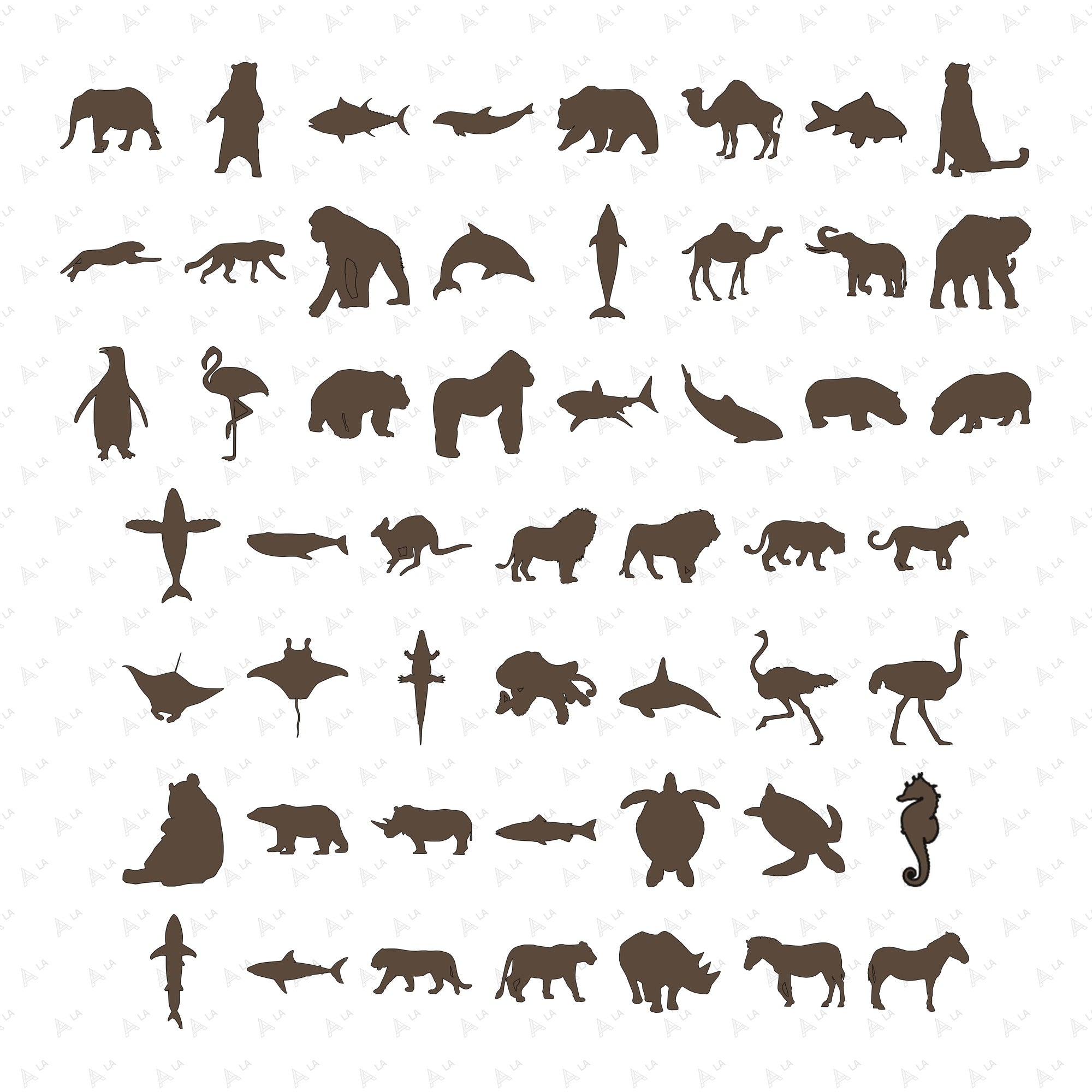 Exotic & Marine Animals Vector Pack all items