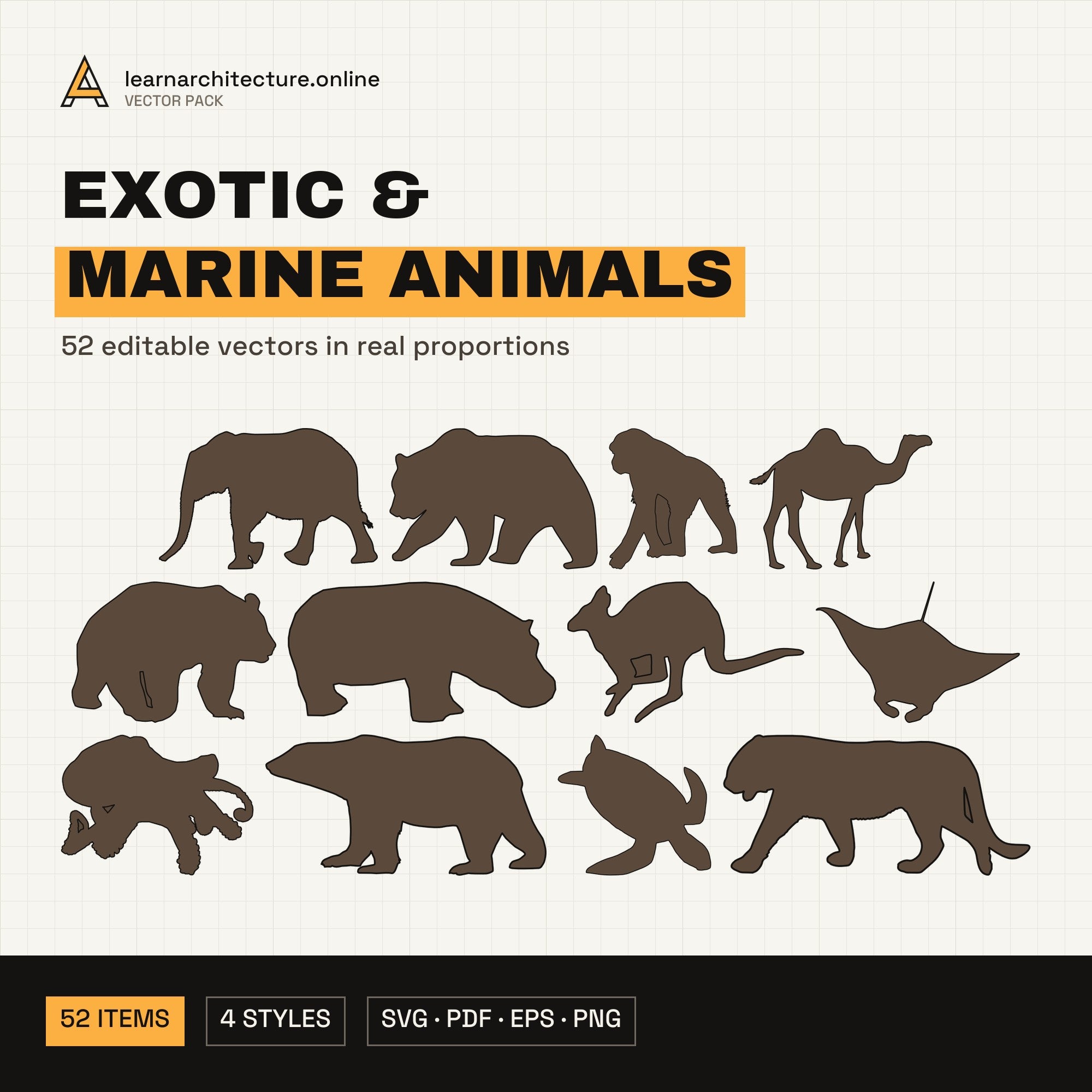 Exotic & Marine Animals Vector Pack cover