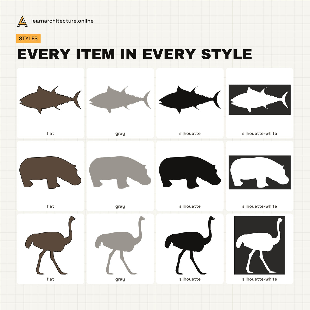Exotic & Marine Animals Vector Pack all styles