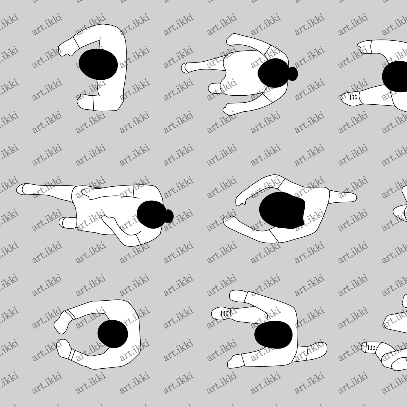 12 Human Figure Set in Top View – Learn Architecture Online