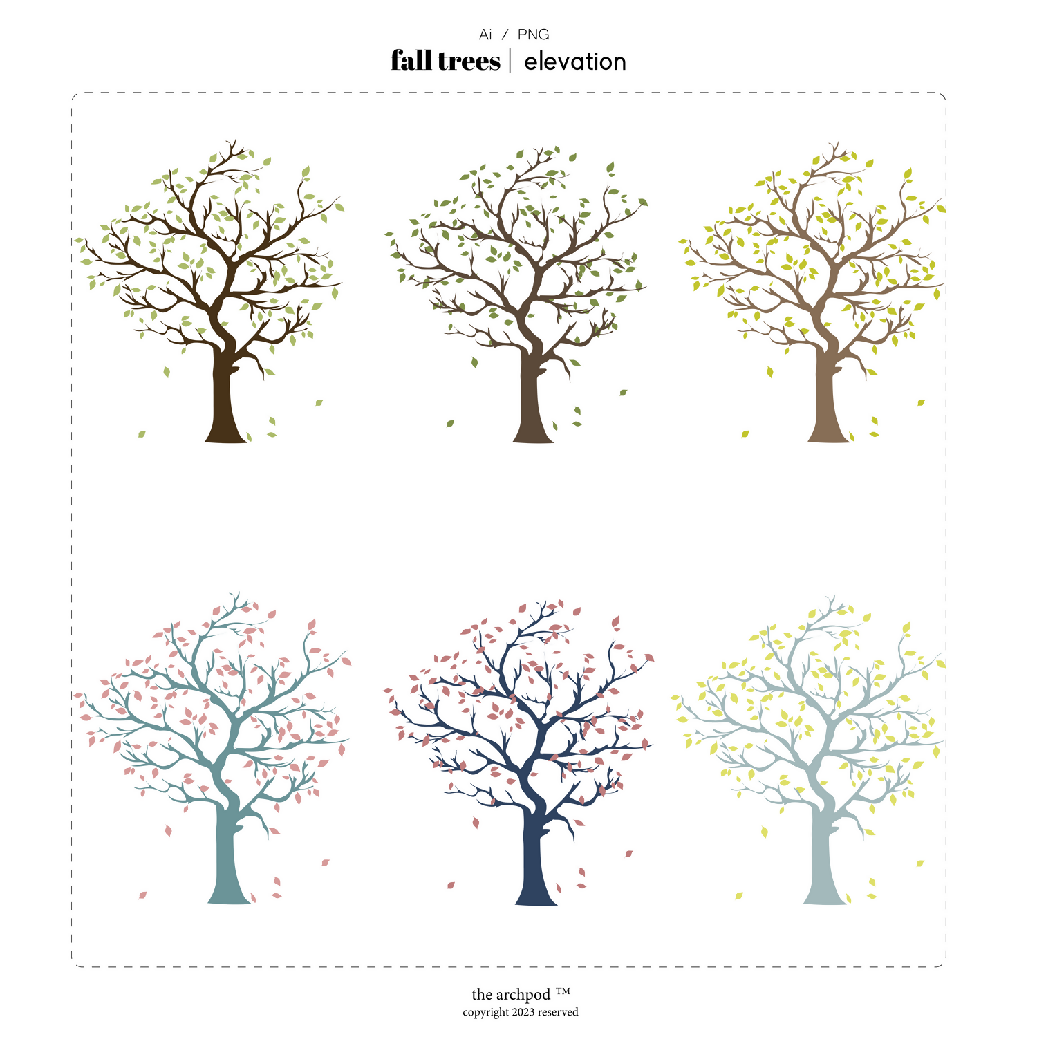 Fall Trees Cutout Pack — cutout pack for architectural visualisation, preview 1 of 2