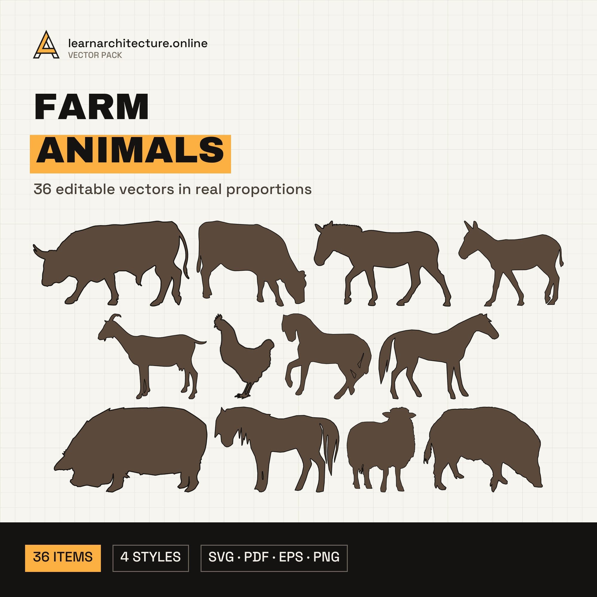Farm Animals Vector Pack cover