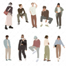 Flat Vector 10 People — cutout pack for architectural visualisation, preview 1 of 2