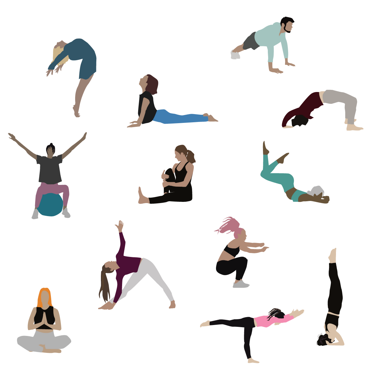 Flat Vector At The Gym — cutout pack for architectural visualisation, preview 1 of 4