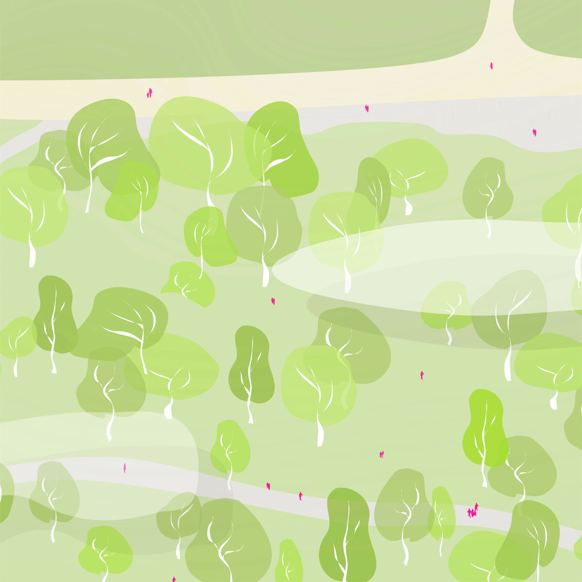 Flat Vector Concept Abstract Trees — cutout pack for architectural visualisation, preview 3 of 5