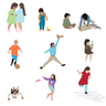 Flat Vector Kids Playing — cutout pack for architectural visualisation, preview 1 of 5
