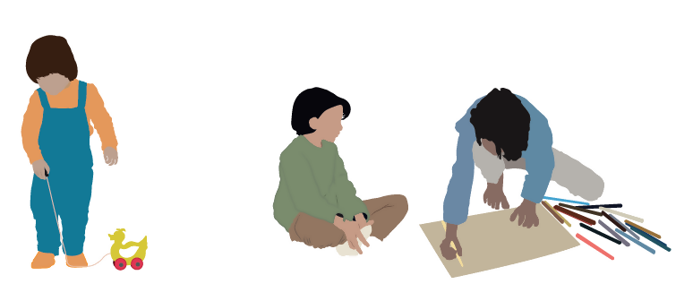 Flat Vector Kids Playing — cutout pack for architectural visualisation, preview 3 of 5