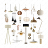 Flat Vector Lamps — cutout pack for architectural visualisation