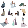 Flat Vector Muslims - Worship — cutout pack for architectural visualisation, preview 1 of 5